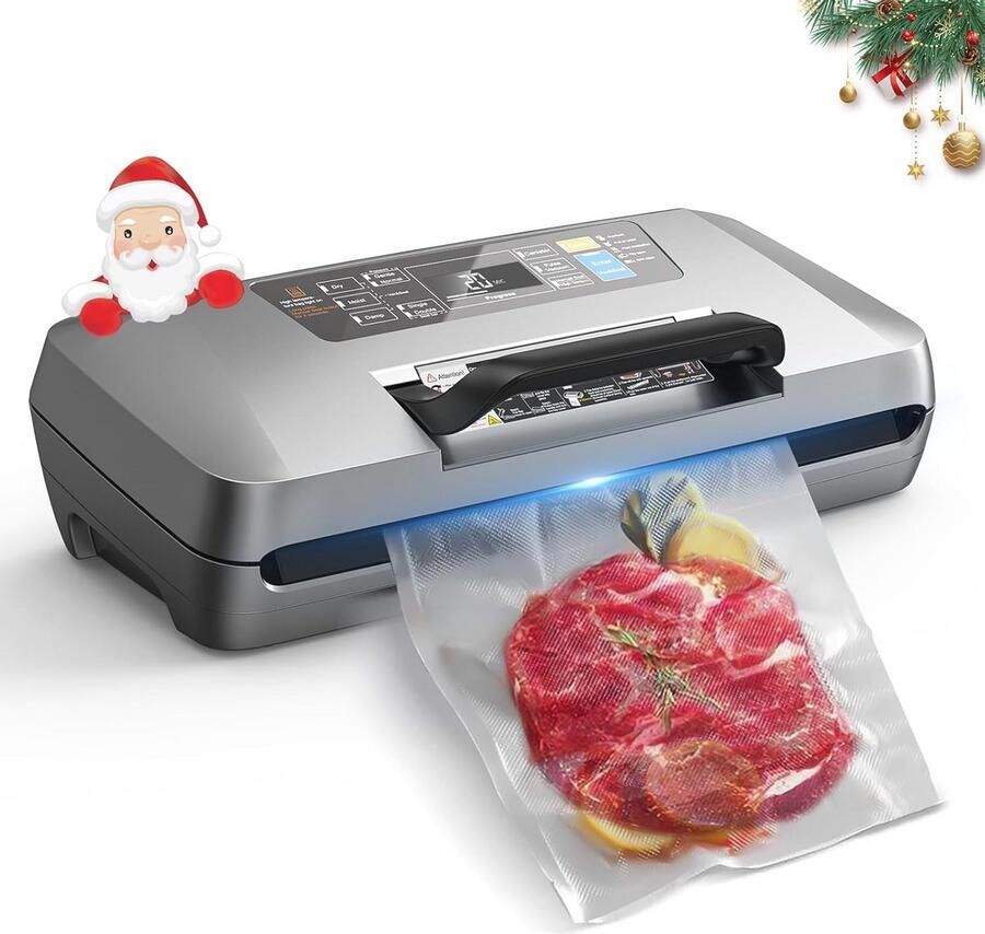 Professionele vacuümapparaat voor levensmiddelen 12-in-1 met dubbele verzegeling en 95 kPa zuigkracht