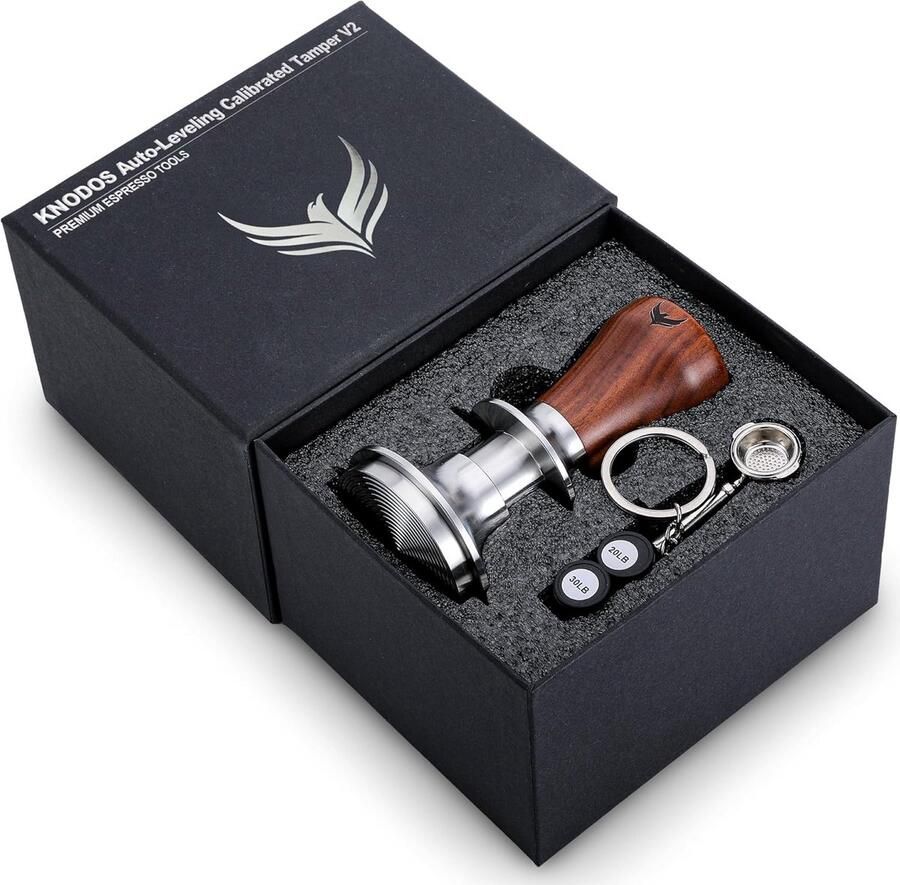 Professionele Verstelbare Espresso Tamper met Houten Handvat (51mm) voor Consistente Extractie