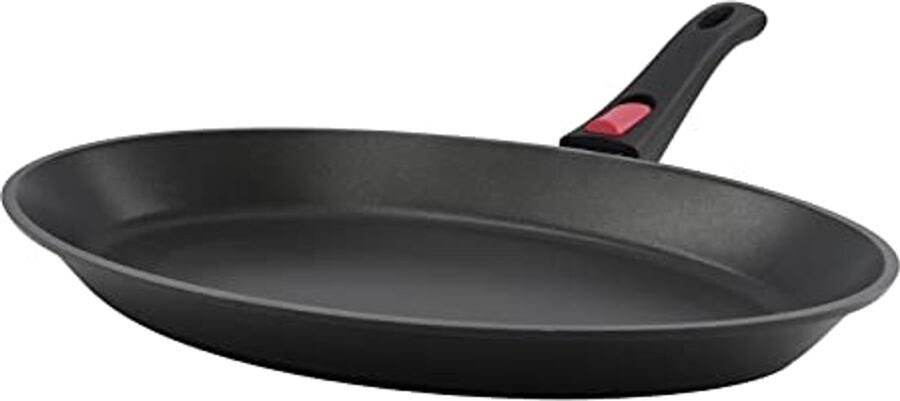 Professionele Vispan Ovale Koekenpan Vis Bereiden Afneembare Steel 39 x 27 cm Zwart