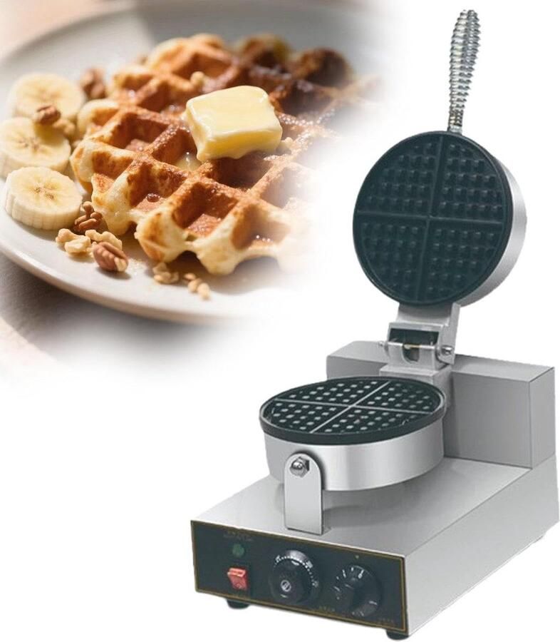 Professionele Wafelmaker Dubbelzijdige Oven Commercieel Bakken Snelle Goudbruine Wafels 39x31x29cm Roestvrij Staal