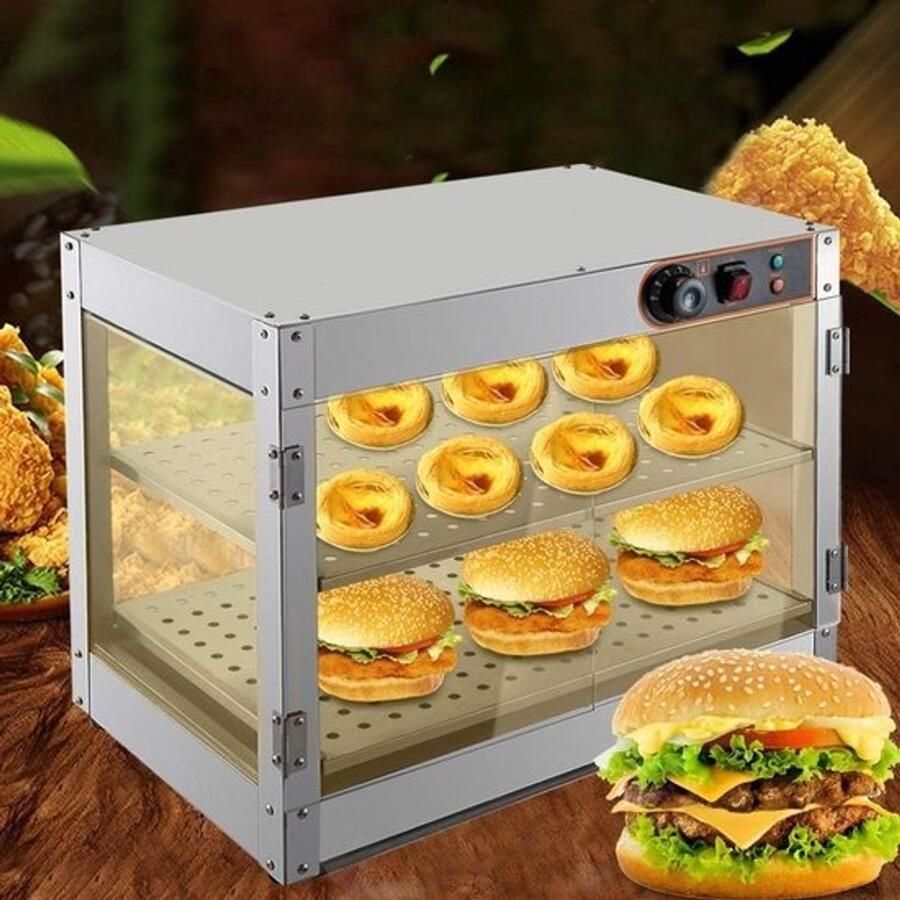 Professionele Warmhoudvitrine RVS Bain Marie met Verstelbare Temperatuur