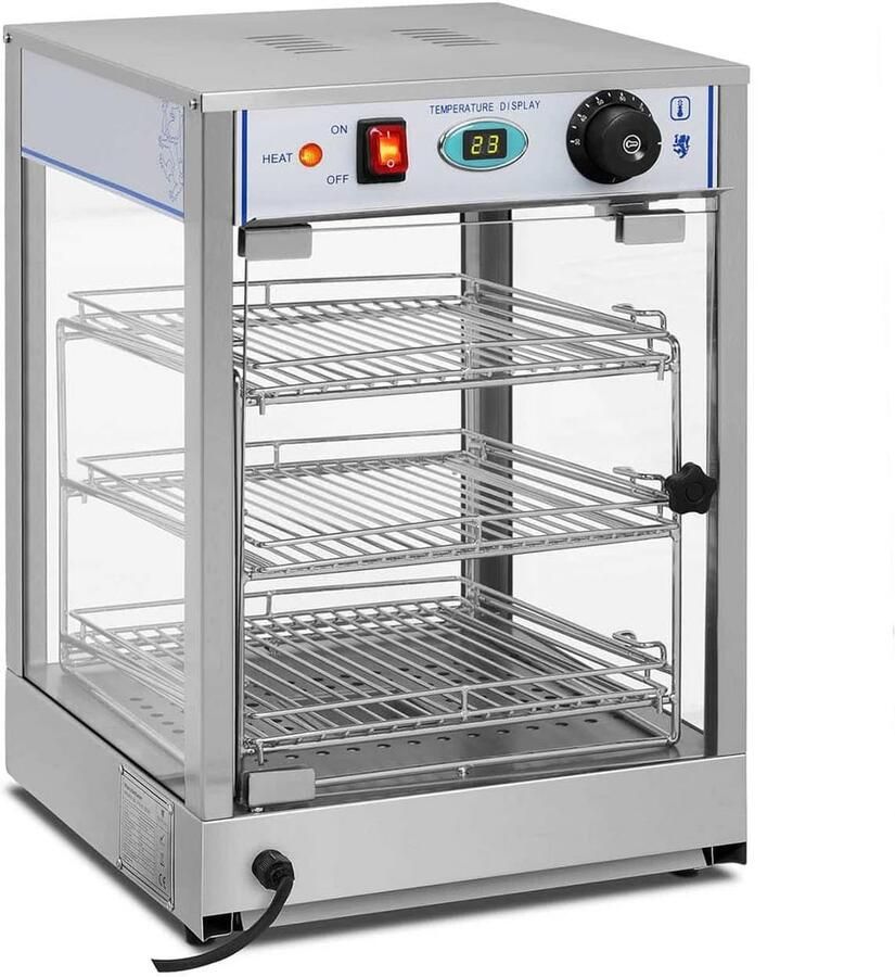Professionele Warmhoudvitrine voor Horeca met 3 Planken Temperatuurinstelling 0-85 °C