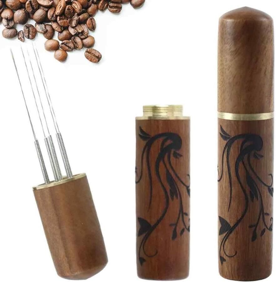 Professionele WDT Tool met 6 Fijne Naalden van 0.4 mm voor Perfecte Espresso Koffie en Poeder Menging