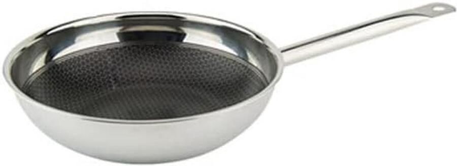 Professionele Wok Roerbakpan Snel Koken Krasbestendig Oppervlak 32 Centimeter Zwart