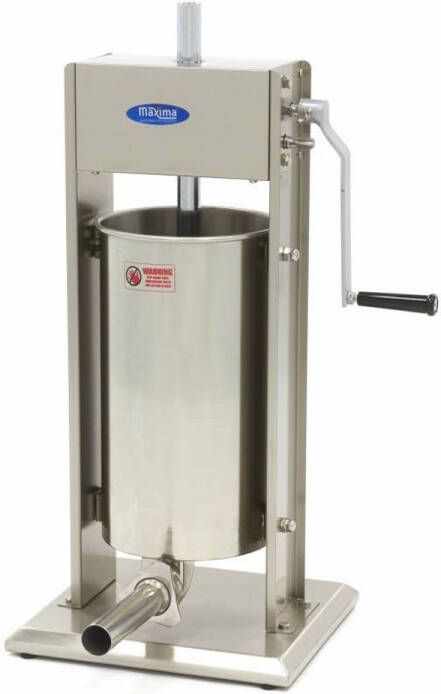 Professionele Worstenvuller 15L Verticaal Inclusief 4 Vulbuizen voor Slagerijen