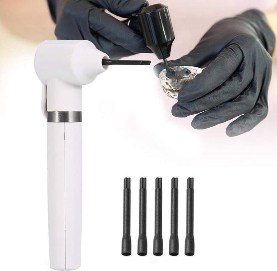 Dailygoody Zwarte Elektrische Tattoo-Inkt Mixerset Pigment Mixer Inclusief 5 Roerstaafjes Wit en Zwart Perfect voor Tatoeages en Make-up P