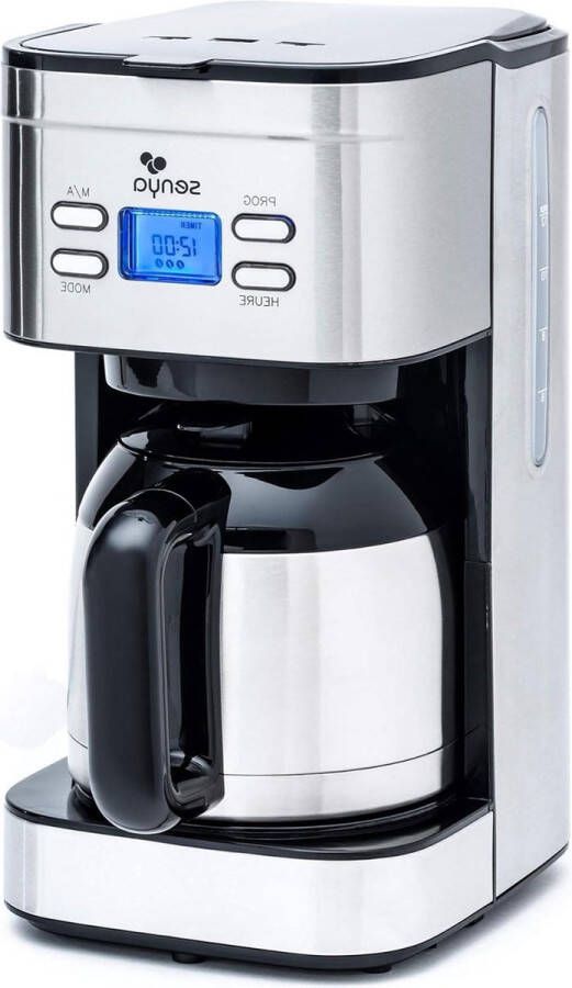 Programmeerbaar elektrisch koffiezetapparaat met thermoskan aromaselector warmhoudfunctie 12 l 800 W