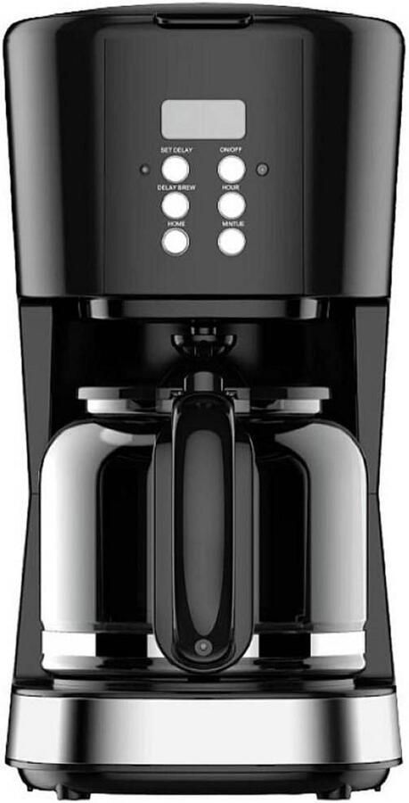 Programmeerbaar Koffiezetapparaat 12 Koppen met Timer en Glazen Kan