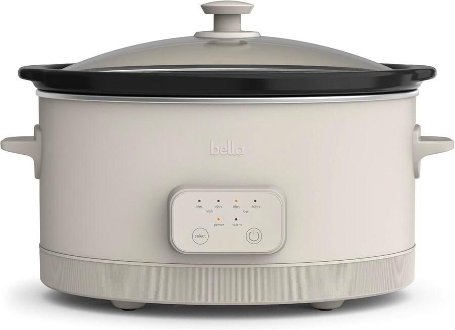 Programmeerbare Slowcooker 6.0 Liter met Keramische Antiaanbaklaag en Automatische Warmhoudfunctie