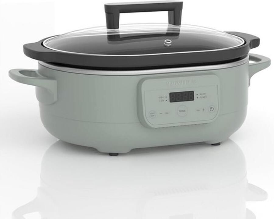 Programmeerbare slowcooker Crockpotpan Voor familiediners Automatische warmhoudfunctie 4.5 liter Groen