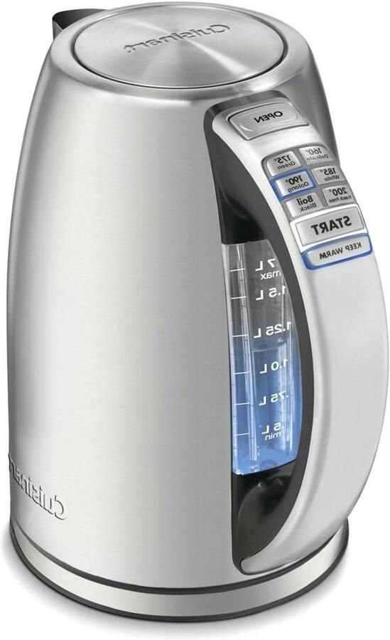 Programmeerbare Waterkoker Elektrische Ketel Thee Zetten 6 Temperatuurstanden 1.7 Liter Zilverkleurig
