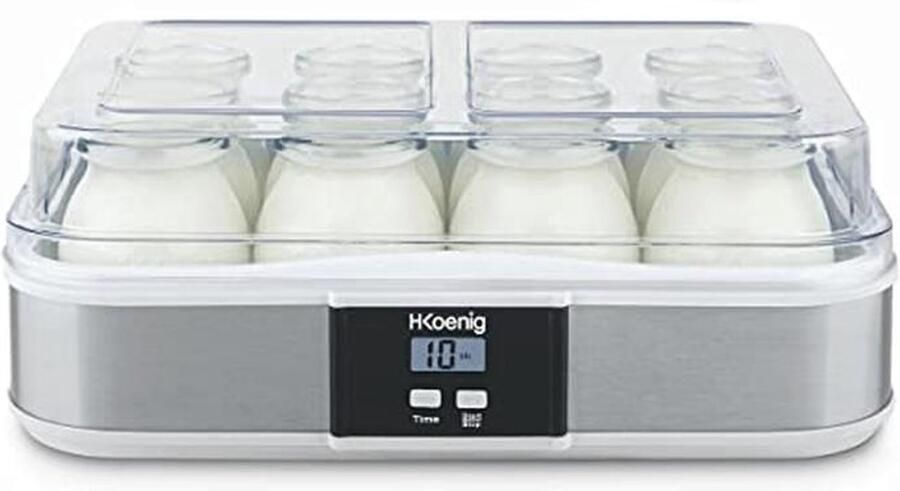Programmeerlijke Yoghurtmaker met 12 Glazen LCD-Display en Roestvrijstalen Behuizing
