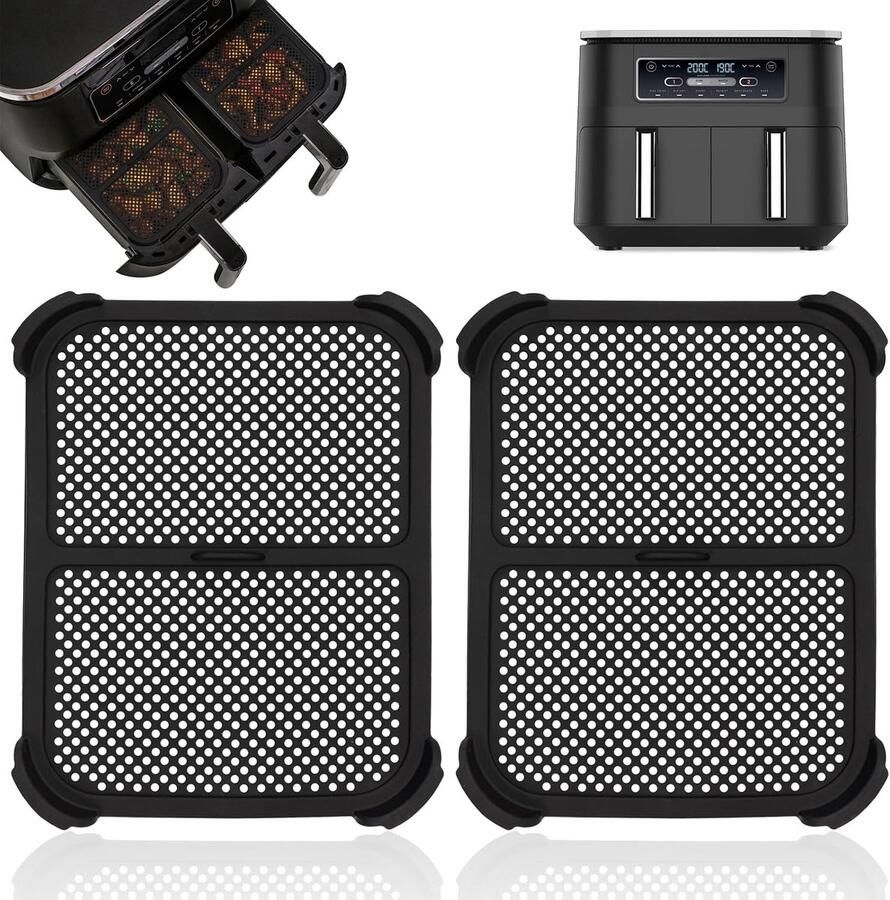 Projectierooster voor Ninja Foodi Dual Zone Air Fryer 2 stuks herbruikbaar siliconen SnelShoppen