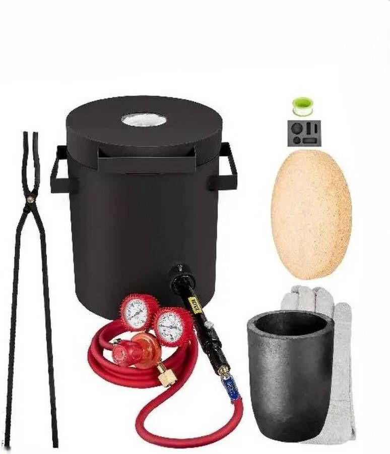 Propaan Smeltoven 10Kg Metalen Gieterij Oven Kit W Grafiet Smeltkroes & Tang Gieten Smelten