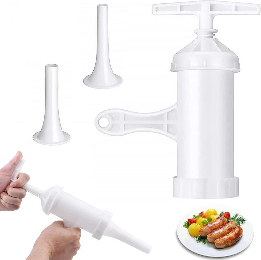 Provento Handmatige worstvuller voor huishouden met 2 vulbuizen