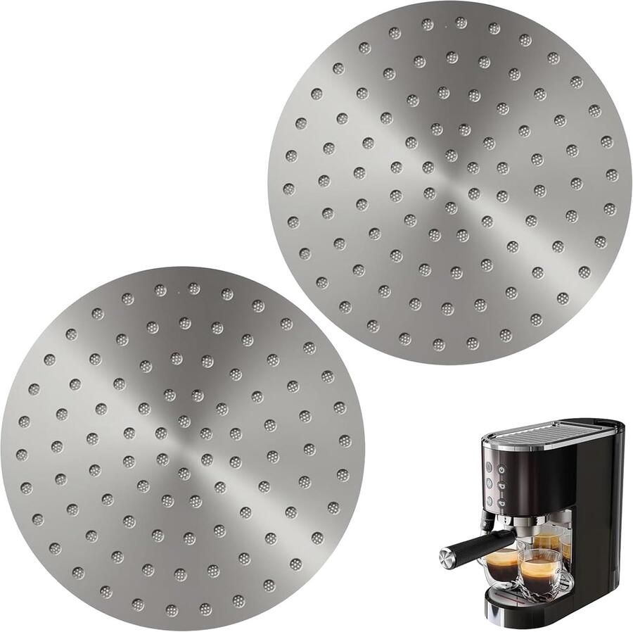 Puck Screen Set Espresso Zeef Koffie Bereiden Tweelaags Zeefdesign 51 mm 2 Stuks Zilverkleurig