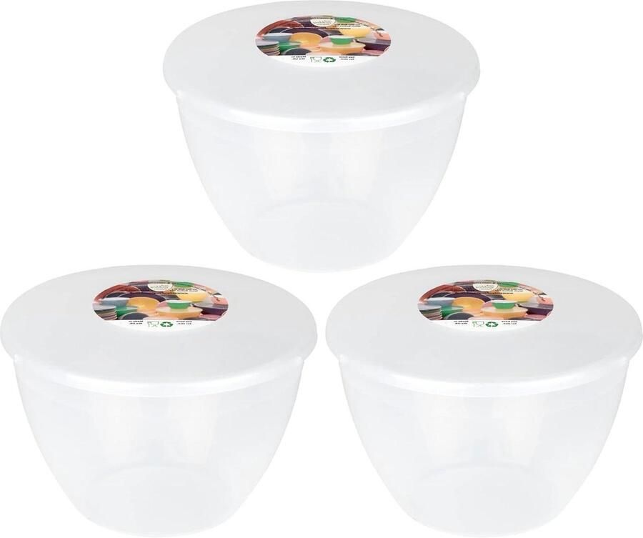 Puddingkommen met deksel Plastic bakjes Stoom koken Clip-on deksels 850 ml Transparant