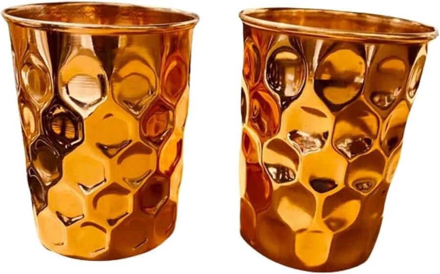 Pure koperen beker Tumbler (set van 2) (Diamant 400 ML)