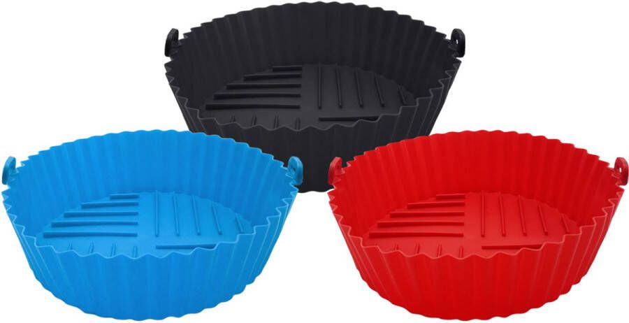 Purepeak Siliconen Airfryer Bakje Set 3 Stuks Ø 20 cm Airfryer Accesoires