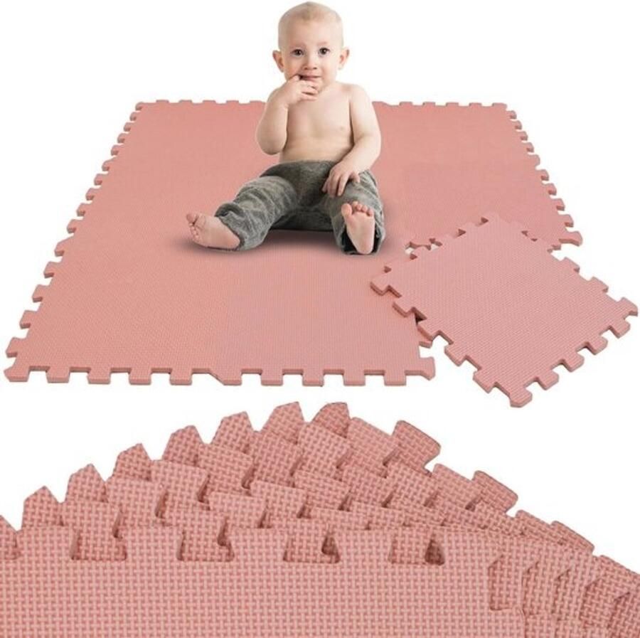 Puzzel met 9 baby speelmatdelen Inklapbare kruipmat van EVA Foam Hypoallergeen en waterbestendig Geschikt voor baby's en peuters