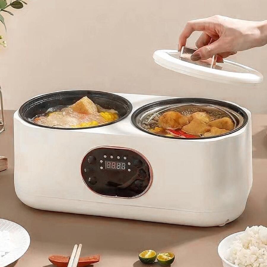 Dailygoods Cosensi Dailygoods Elektrische Rijstkoker met 2 Binnenpotten en Aanraakpaneel