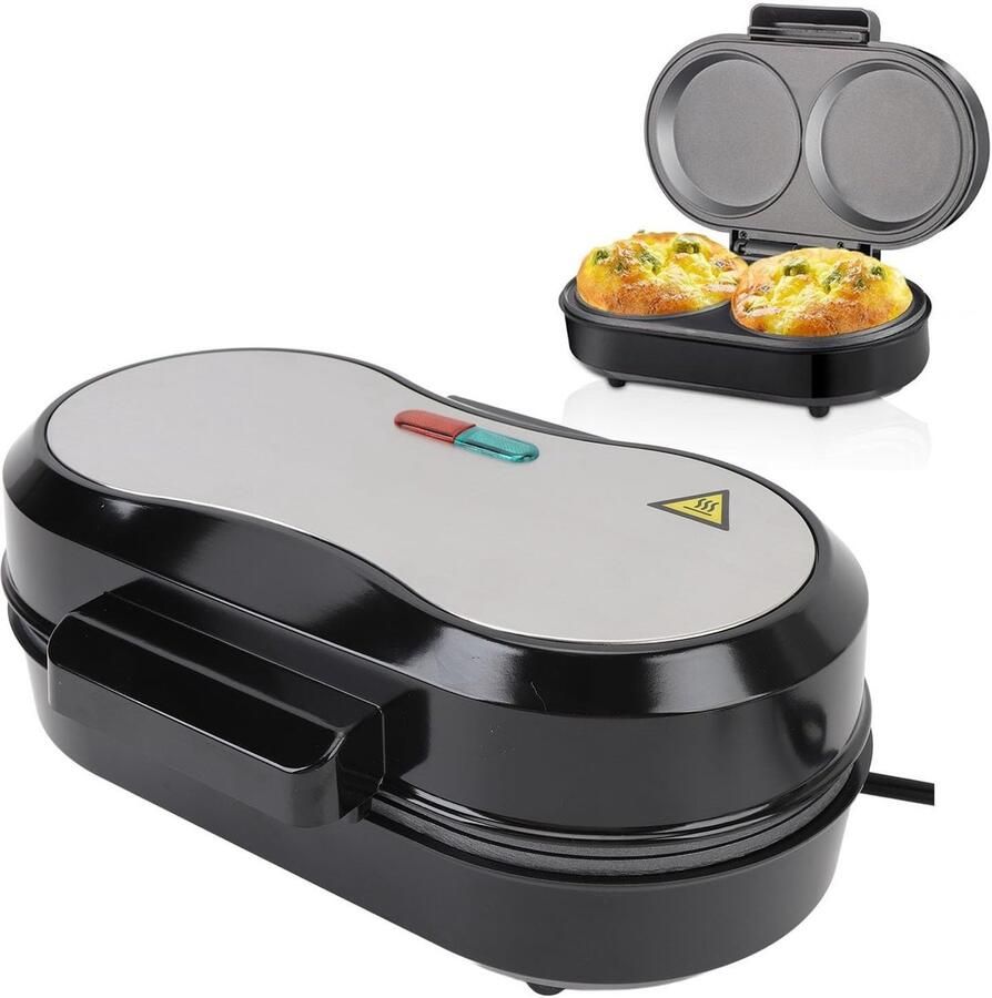 Allecto Elektrische Pannenkoekenmaker 850W Compacte Dubbele Grill voor Burgers en Omeletten