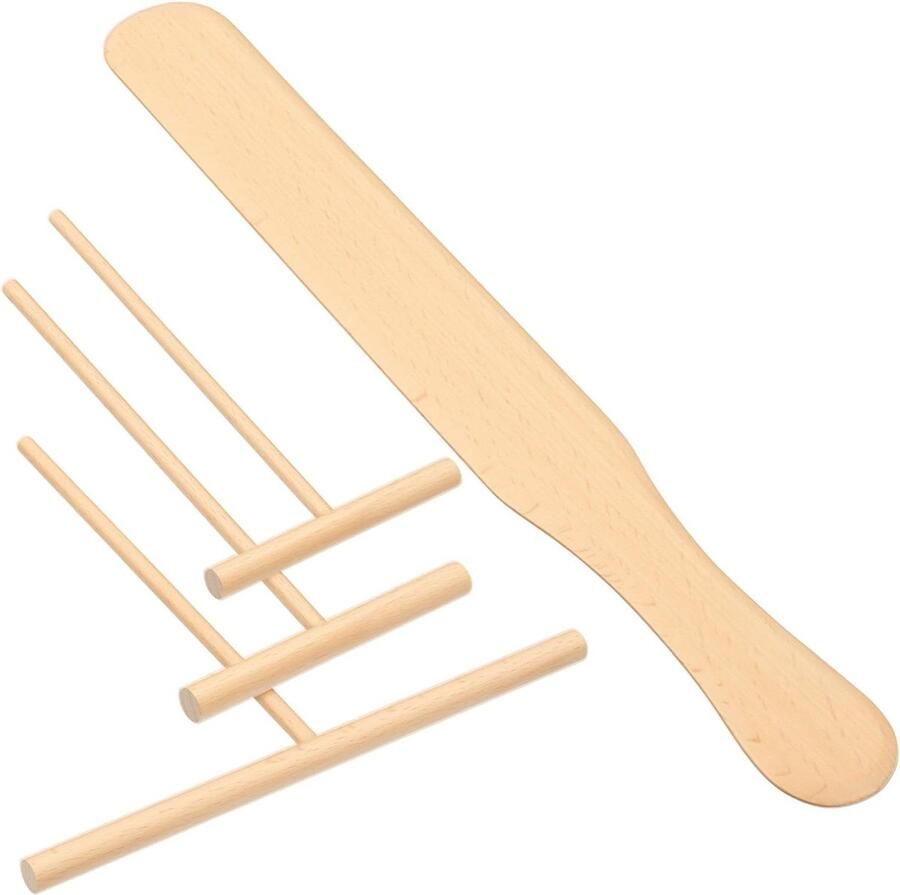 Qianyu 4 stuks pannenkoekenverdeler en spatel T-vormige deegverdeler 9 12 18 cm en deegspatel 30 cm pannenkoekenspatel voor pannenkoeken taarten pannenkoekenschuiver bakgereedschap accessoires
