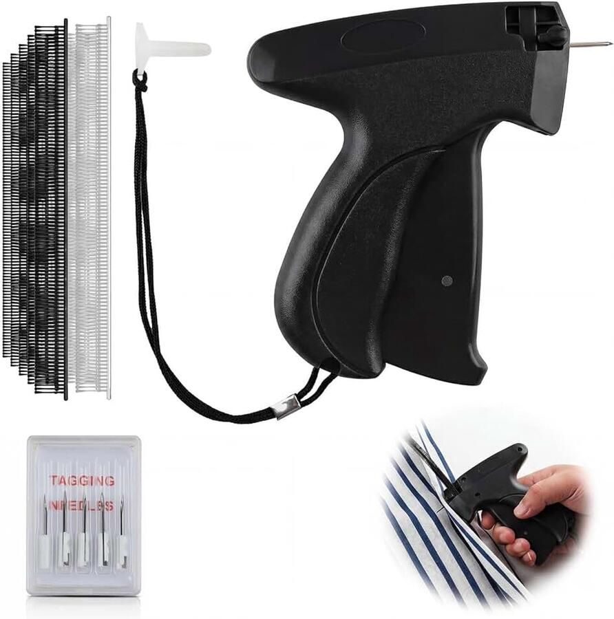 Quick Clothing Fixer etiketteerpistool voor kleding mini-handnaaimachine met 5 naalden en 1000 plastic naalden Stitch Gun snel fixeerapparaat voor stoffen broeken gordijnen nietmachine