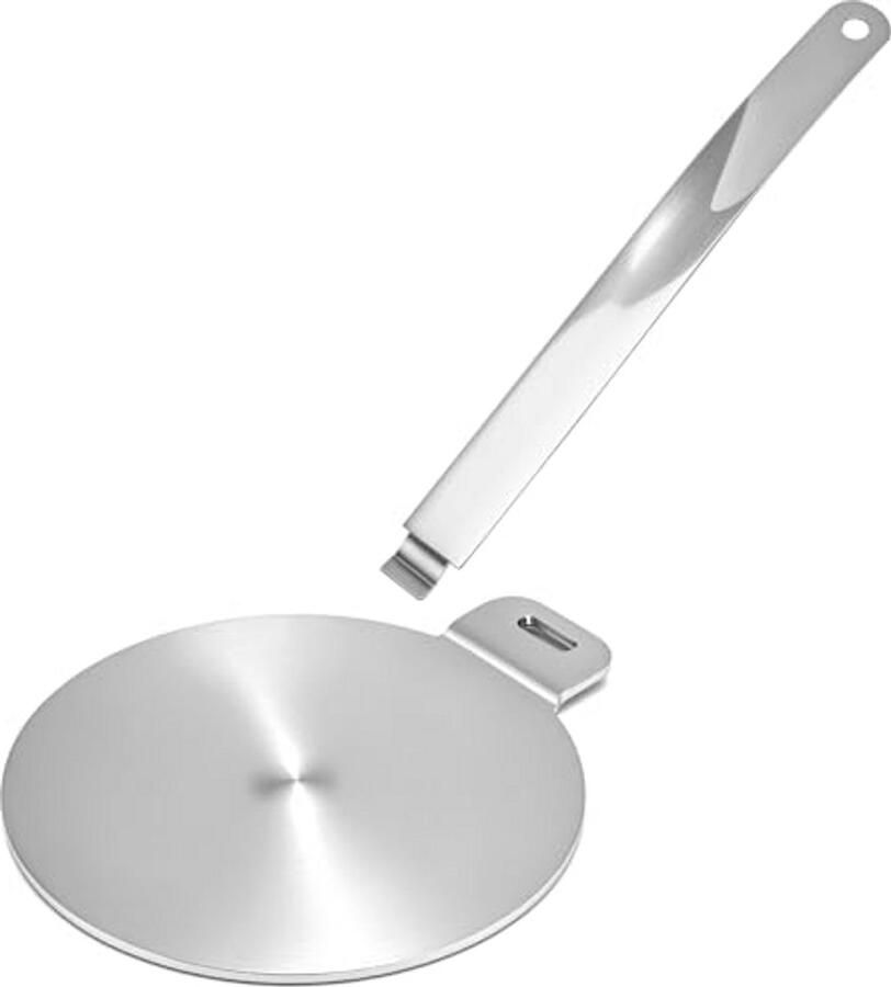 QWORK inductie adapterplaat warmteverspreiderplaat inductiekookplaat roestvrij staal 13 cm voor inductiekookplaat gasfornuis