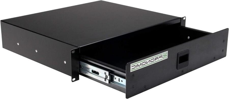 Racklade Lade voor rack Opbergen apparatuur Snaplock sluiting 2 HE Zwart
