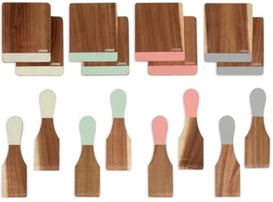 Raclette Accessoireset met Houten Plankjes en Spatels voor 8 Personen