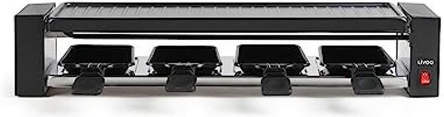 Raclette-apparaat voor 4 personen met afneembare grillplaat en antiaanbaklaag