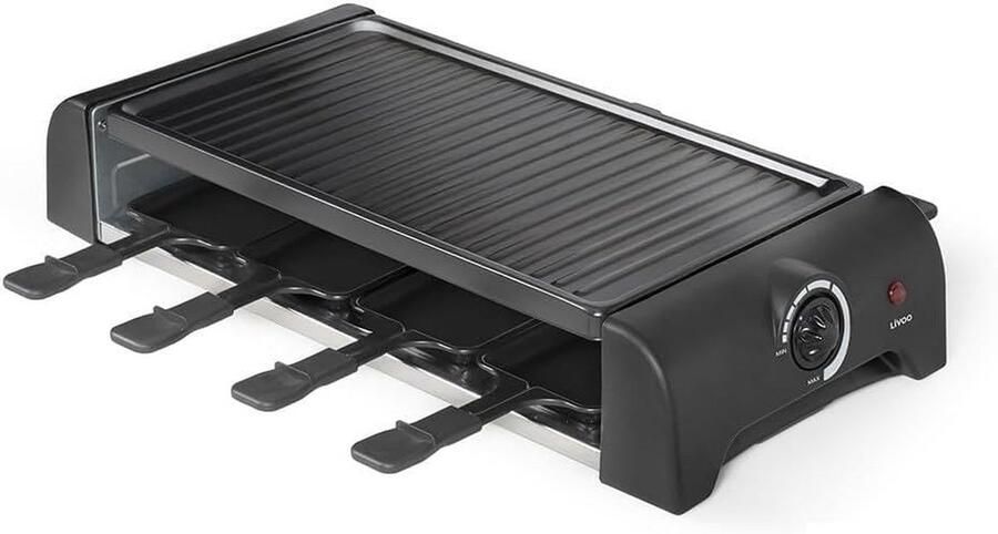Raclette Apparaat Elektrisch Grillen Gezellige Avonden Instelbare Thermostaat 8 Personen Zwart