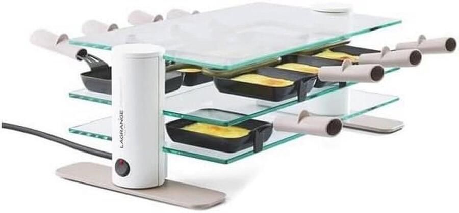 Raclette Apparaat voor 8 Personen met 1000W en Glasplaat - Foto 2
