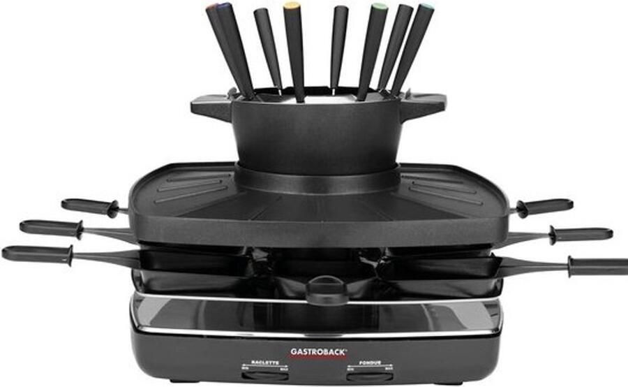 Raclette en Fondueset voor 8 Personen met Grillplaat