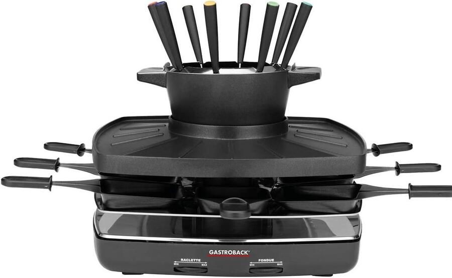 Raclette en Fondueset voor 8 Personen met Grillplaat