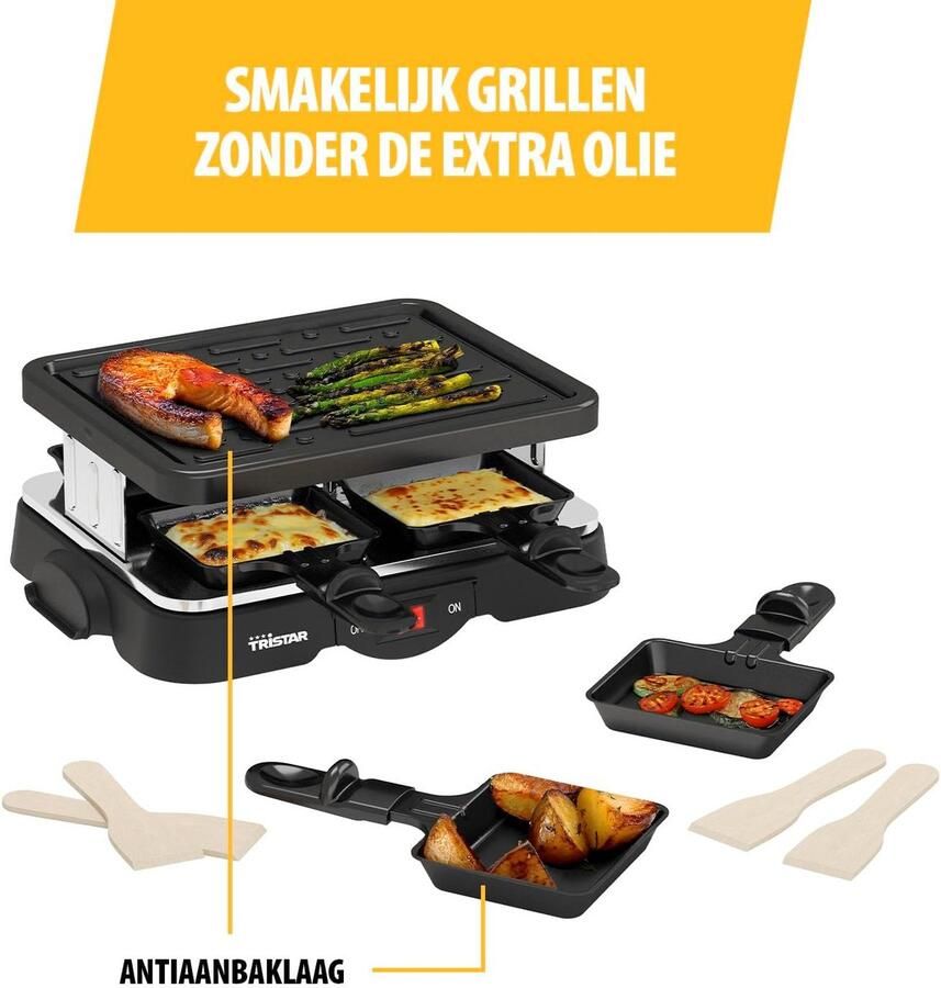 Raclette Gourmetstel 4 Personen Met Grillplaat