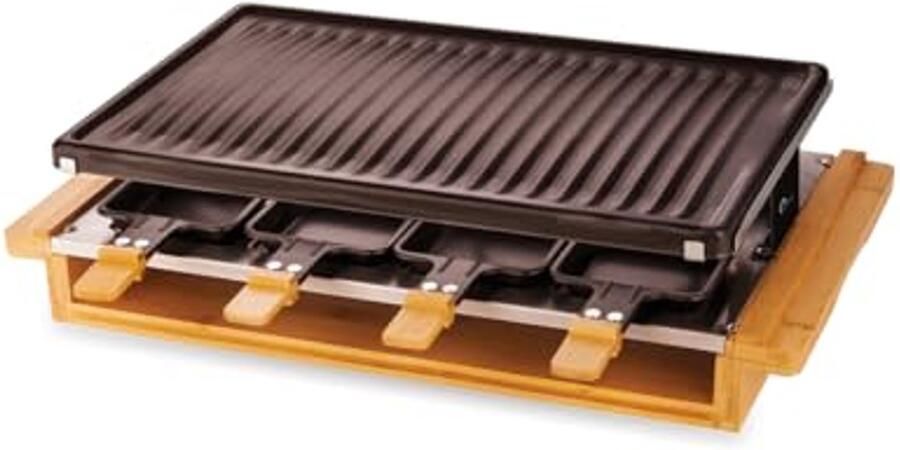 Raclette Grill 8 Personen met Antiaanbaklaag en Instelbare Thermostaat