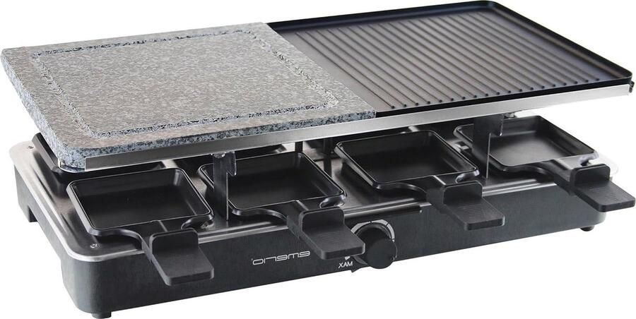 Raclette Grill Binnen Grill Gezellig Eten Met Grillsteen 8 Pannetjes Zwart