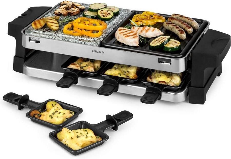 Raclette Grill Elektrisch Bakken Gezellig Eten Antikleefcoating 1500 Watt Groen