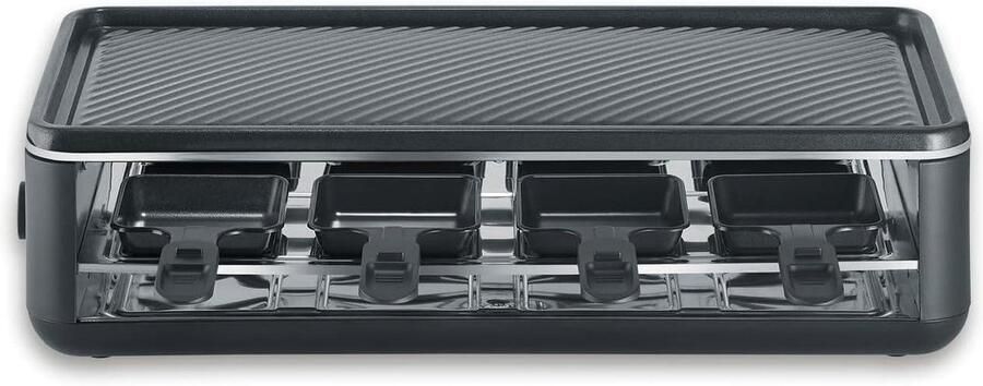 Raclette Grill Elektrisch Bakken Gezellig Eten Keramische Coating 48 x 24 cm Zwart