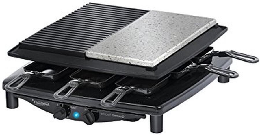 Raclette Grill Elektrisch Bakken Gezellig Eten Met Omkeerbare Grillplaat 1450 Watt Zwart