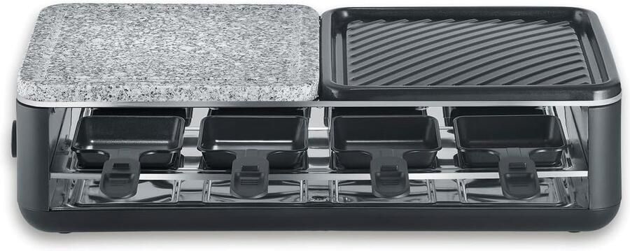 Raclette Grill Elektrisch Grillen Gezellig Eten Natuursteen Grillplaat 8 Personen Zwart