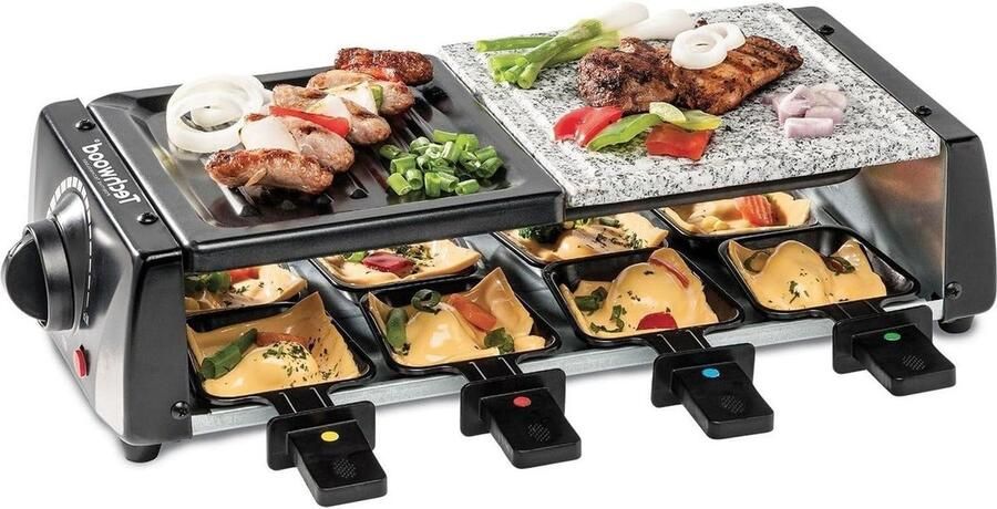Raclette Grill Elektrische Grill Kooksteen Grill Gezellig Eten Afneembare Kooksteen 515 cm Zwart