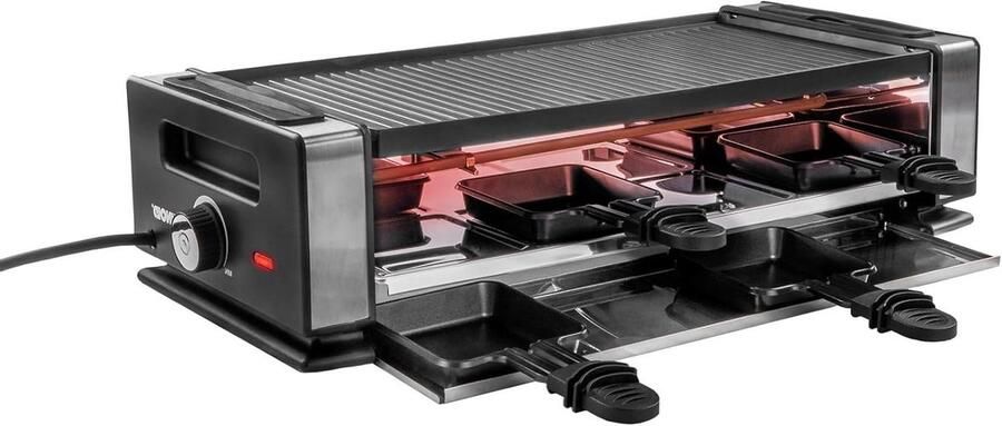 Raclette Grill Elektrische Grillplaat Gezellig Eten Omkeerbare Grillplaat 8 Personen Zwart