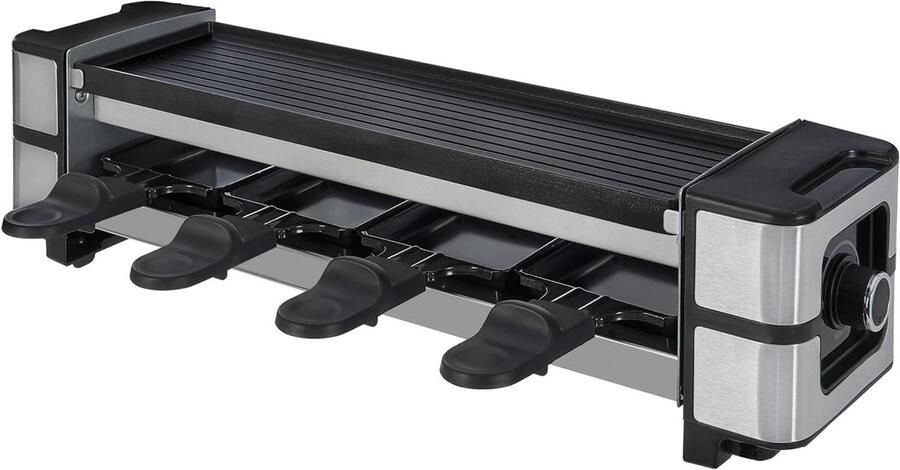 Raclette Grill Elektrische Grillplaat Gezellig Eten Traploze Temperatuurregeling 4 Personen Zilver