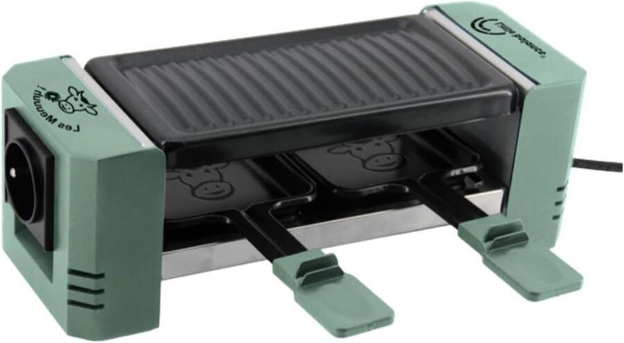 Raclette Grill Elektrische Pan Gezellig Eten Seriële Montage 30 cm Houtkleur
