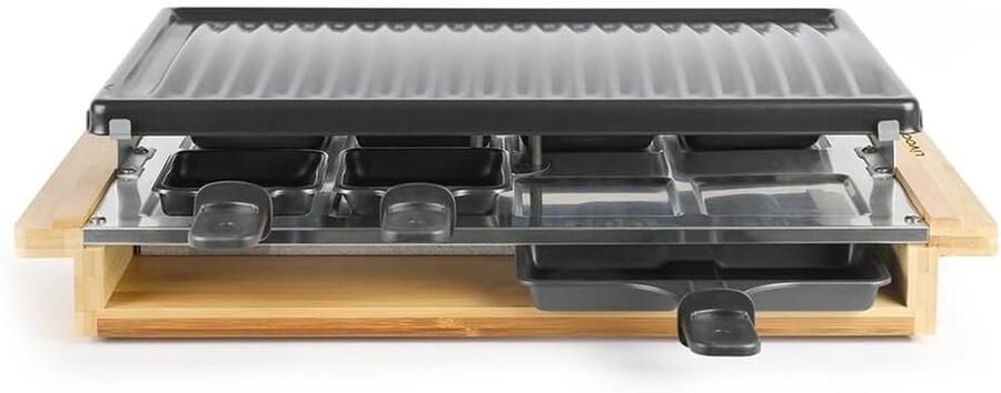 Raclette Grill Gourmetstel Samen Eten Afneembare Grillplaat 8 Personen Beige