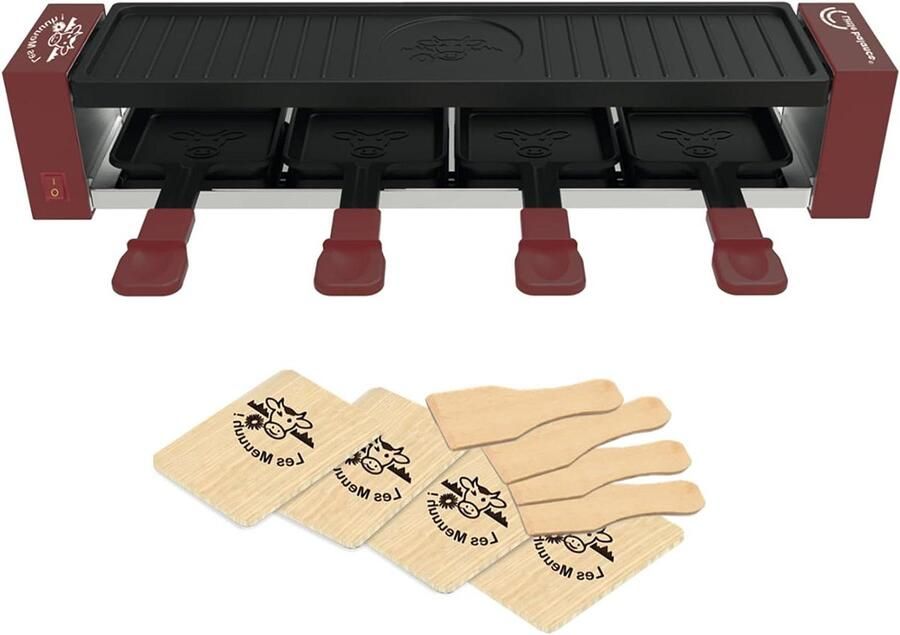 Raclette Grill Indoor Grill Gezellig Tafelen PFAS-Vrij Compact Design Chili