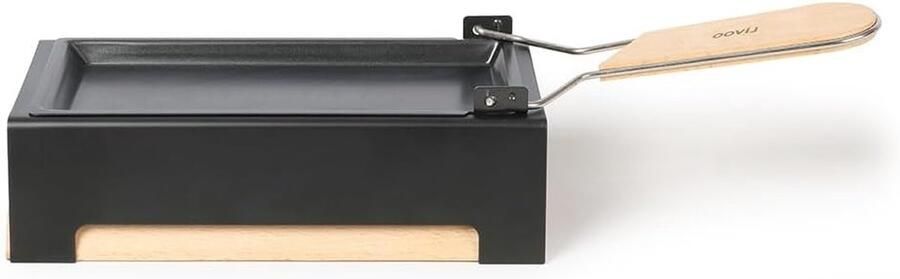Raclette Grill Kaars Raclette Gezellig Eten Houten Handgreep 18.5 x 9 cm Zwart